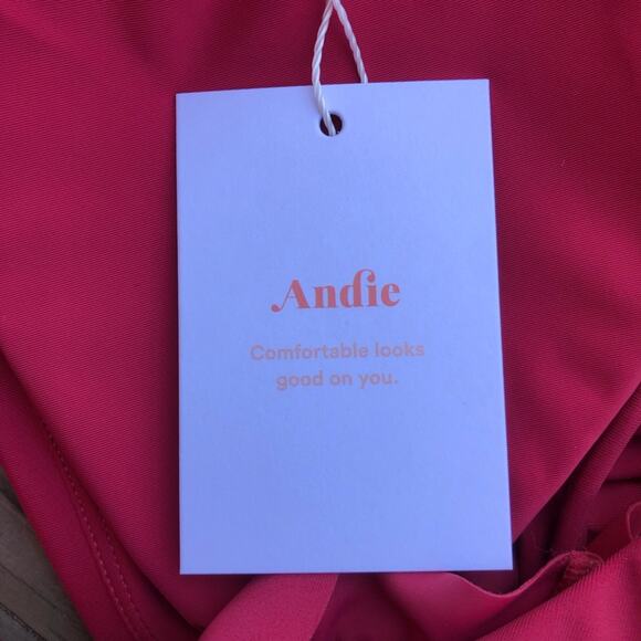 Andie NWT The Feminine Hydra Wide Straps Ruffle Accents Bikini Top Rosette Large - Picture 9 of 11